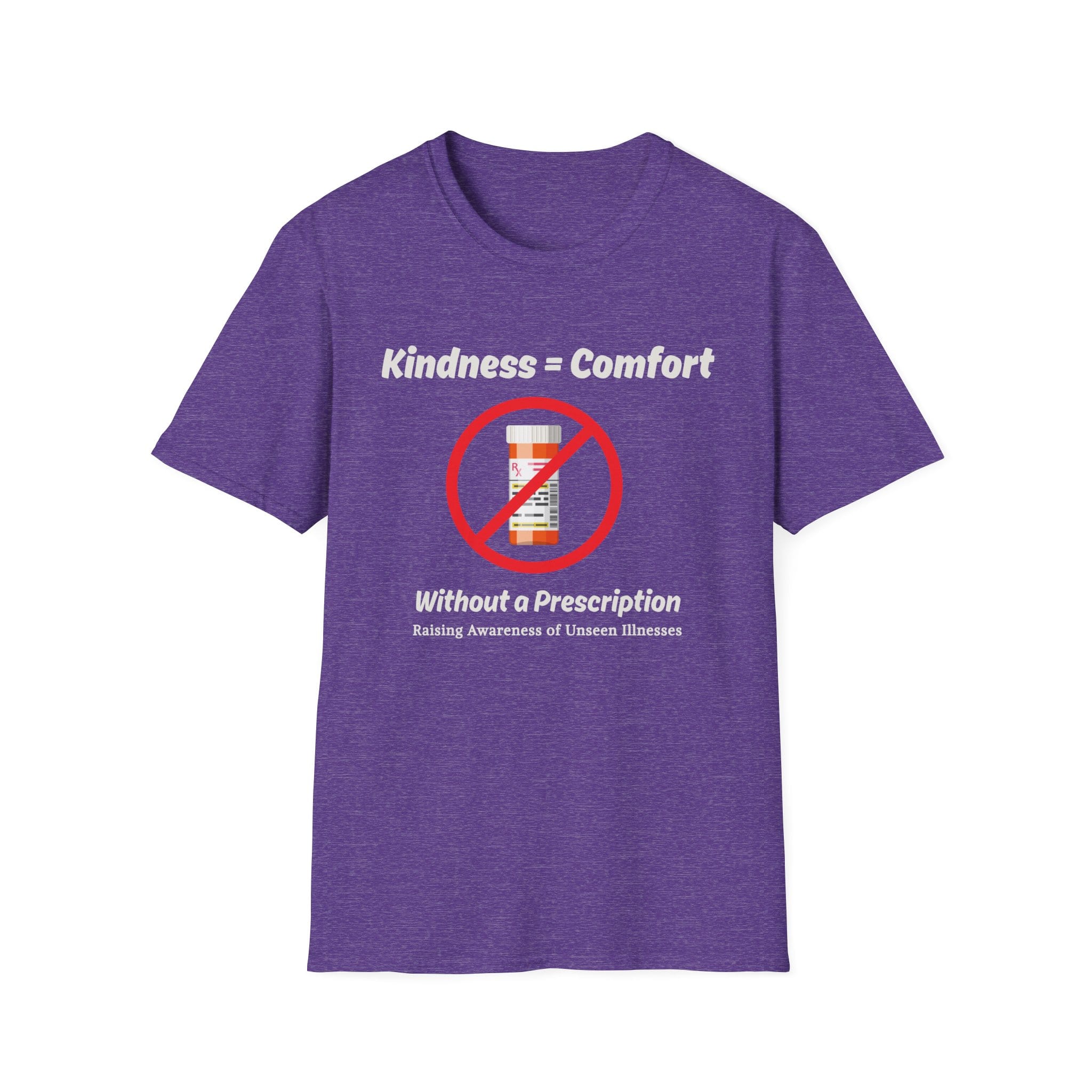 Heather Purple Short Sleeve Tee Kindness=Comfort No Pills