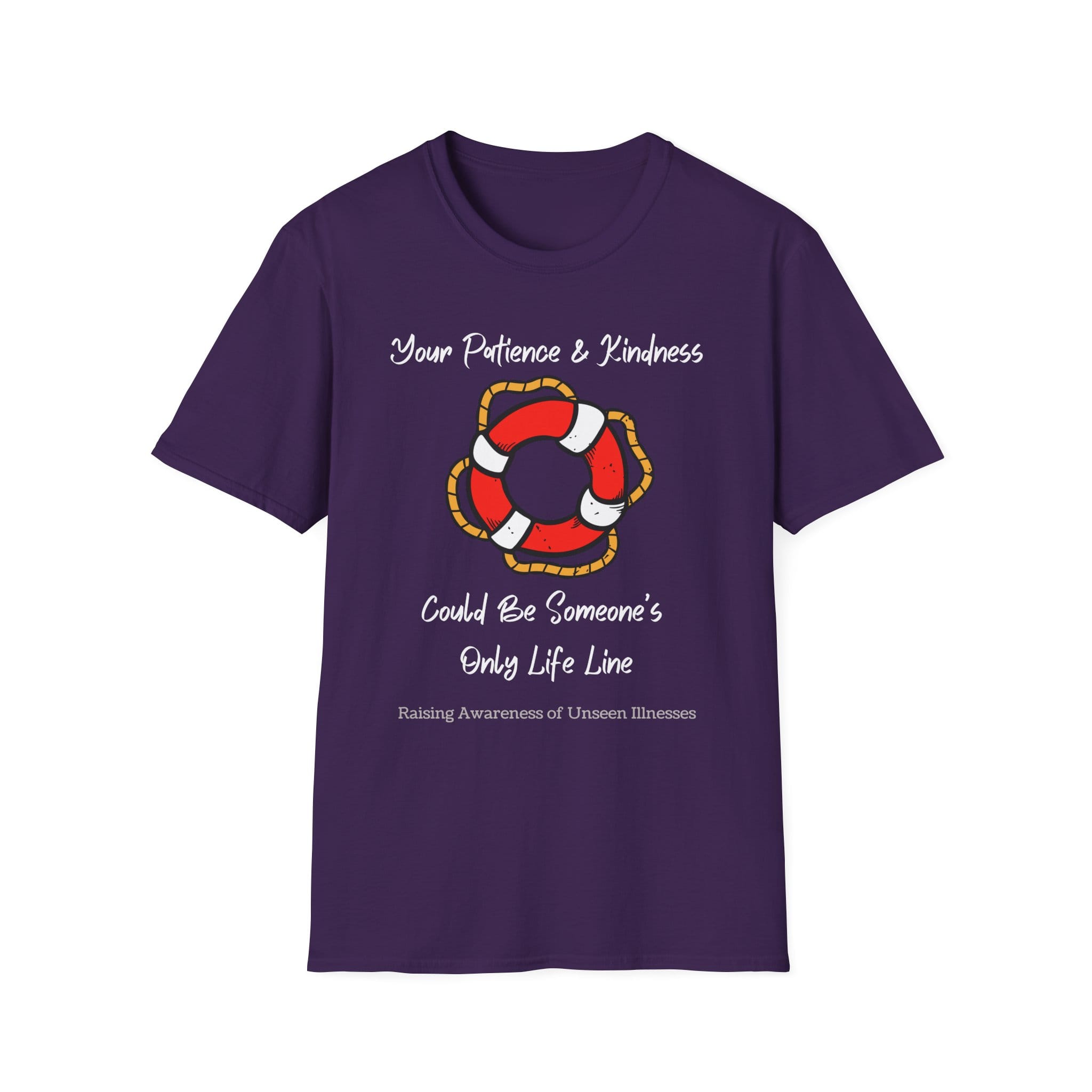 Purple Short Sleeve Tee Patience & Kindness Lifeline