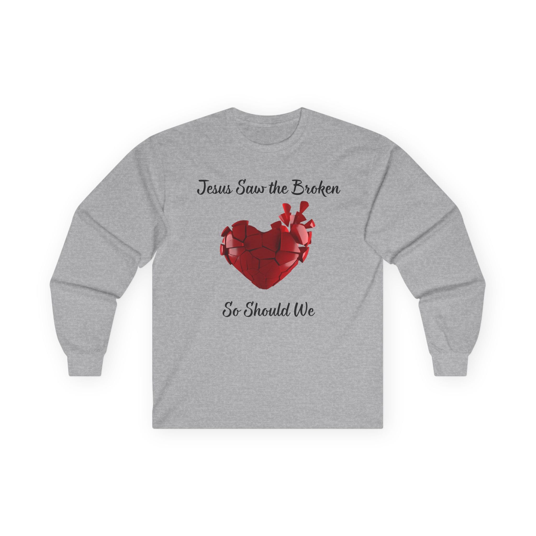 16968091263321205241_2048.jpeg Sport Gray Long Sleeve Tee Jesus Saw the Broken Hearted
