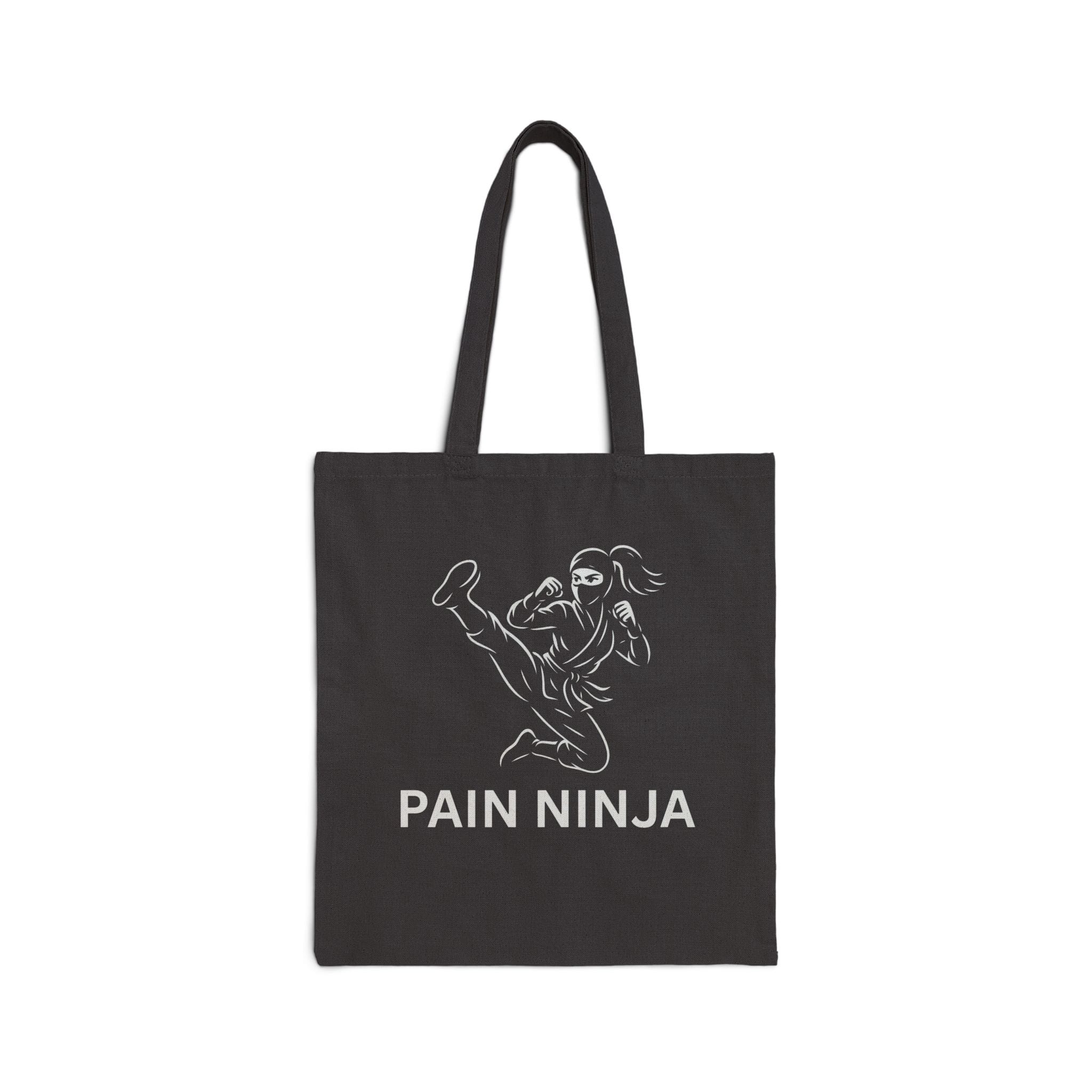 Black Canvas Tote Pain Ninja Kick Woman