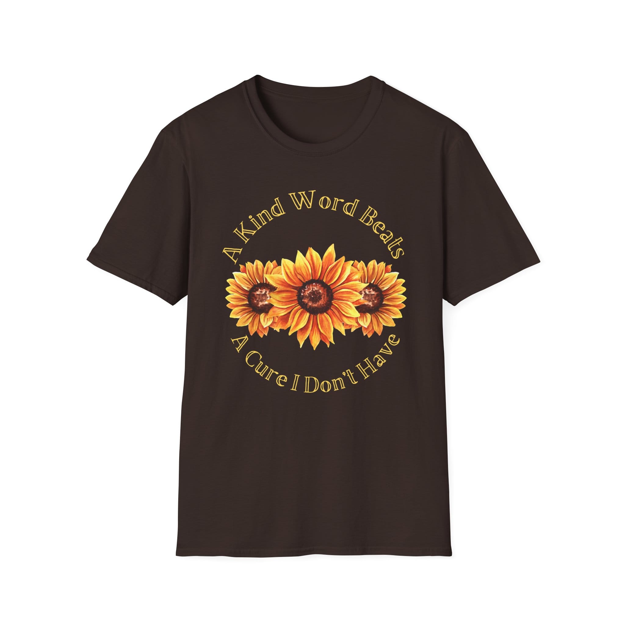 Dark Chocolate Short Sleeve Tee Kind Word Cure Sunflower