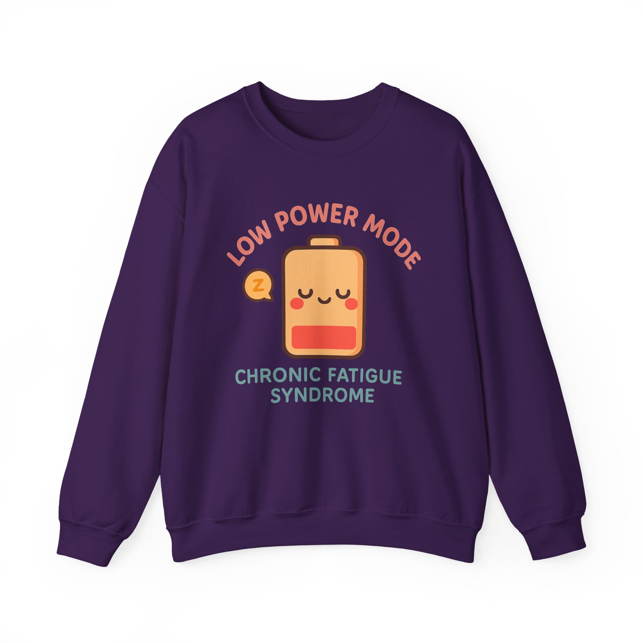 Purple Sweatshirt Low Power Mode Battery