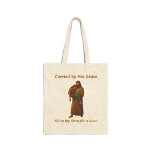 Natural Canvas Tote Carried by His Grace