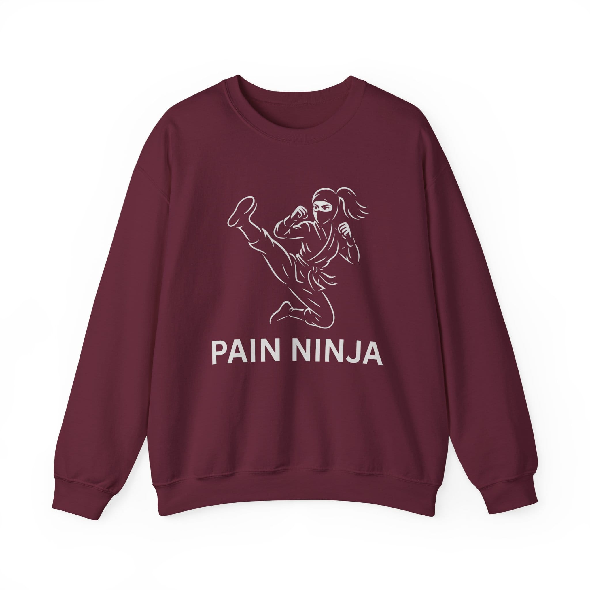 Maroon Sweatshirt Pain Ninja Kick Woman