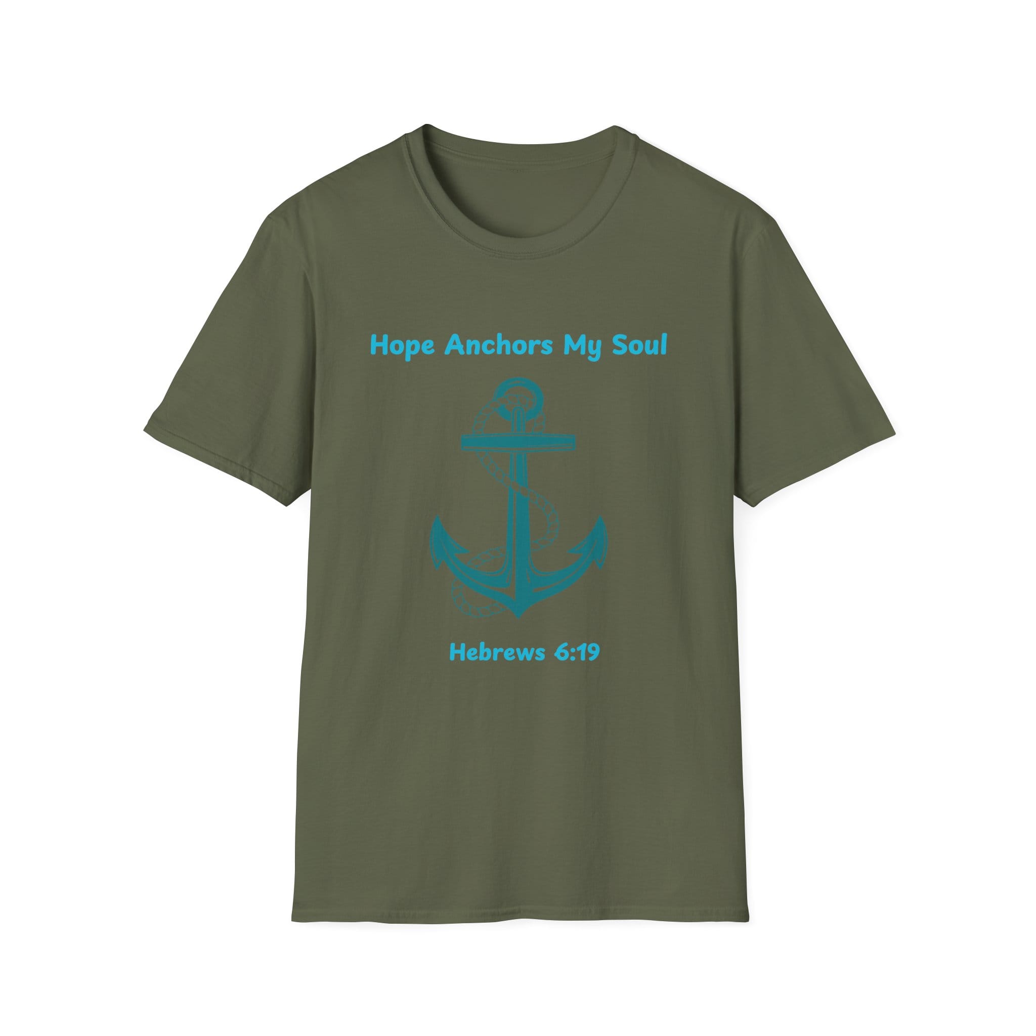 Military Green Short Sleeve Tee Hope Anchors My Soul