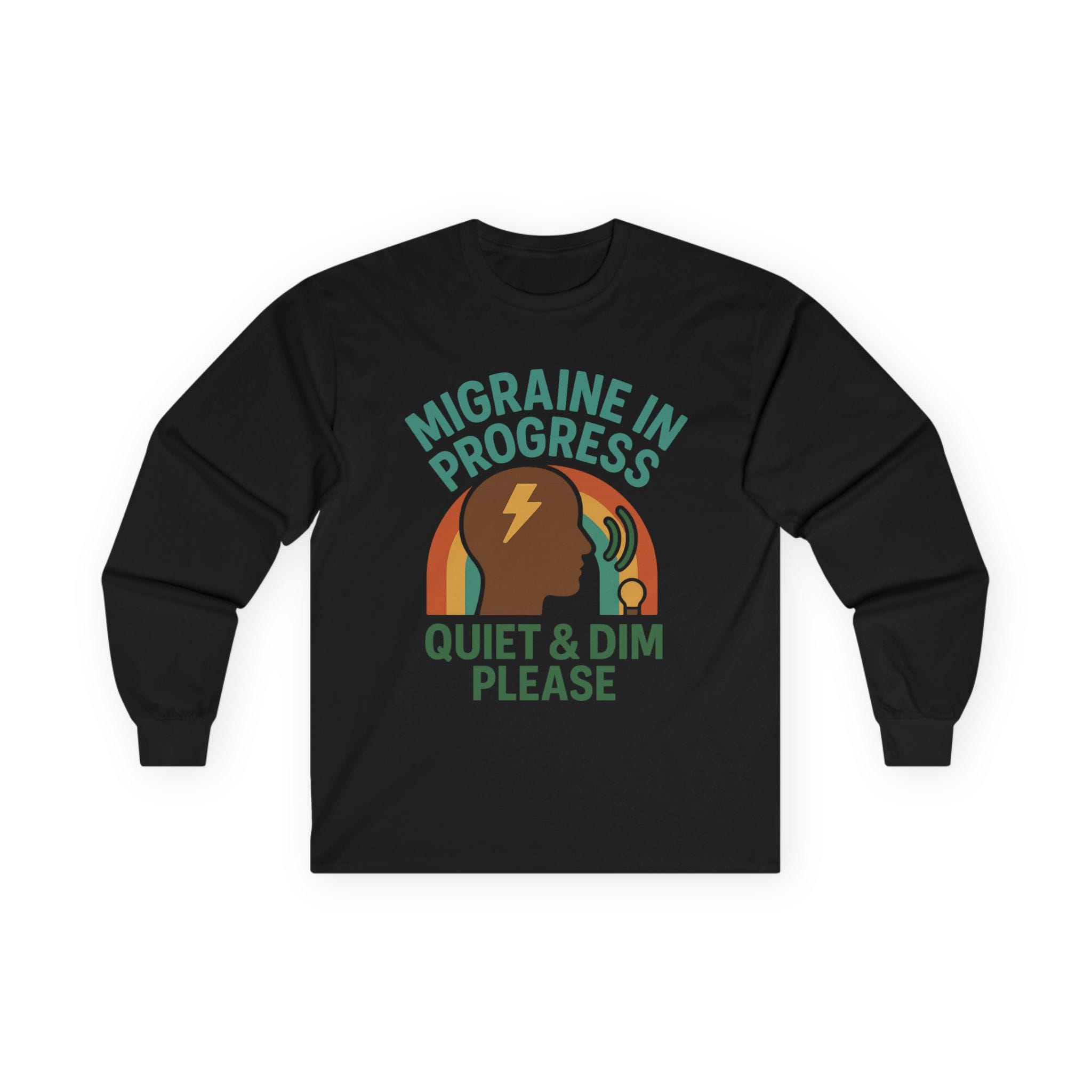 Black Long Sleeve Tee Quiet & Dim Migraine