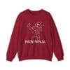 Cardinal Red Sweatshirt Pain Ninja Kick Woman