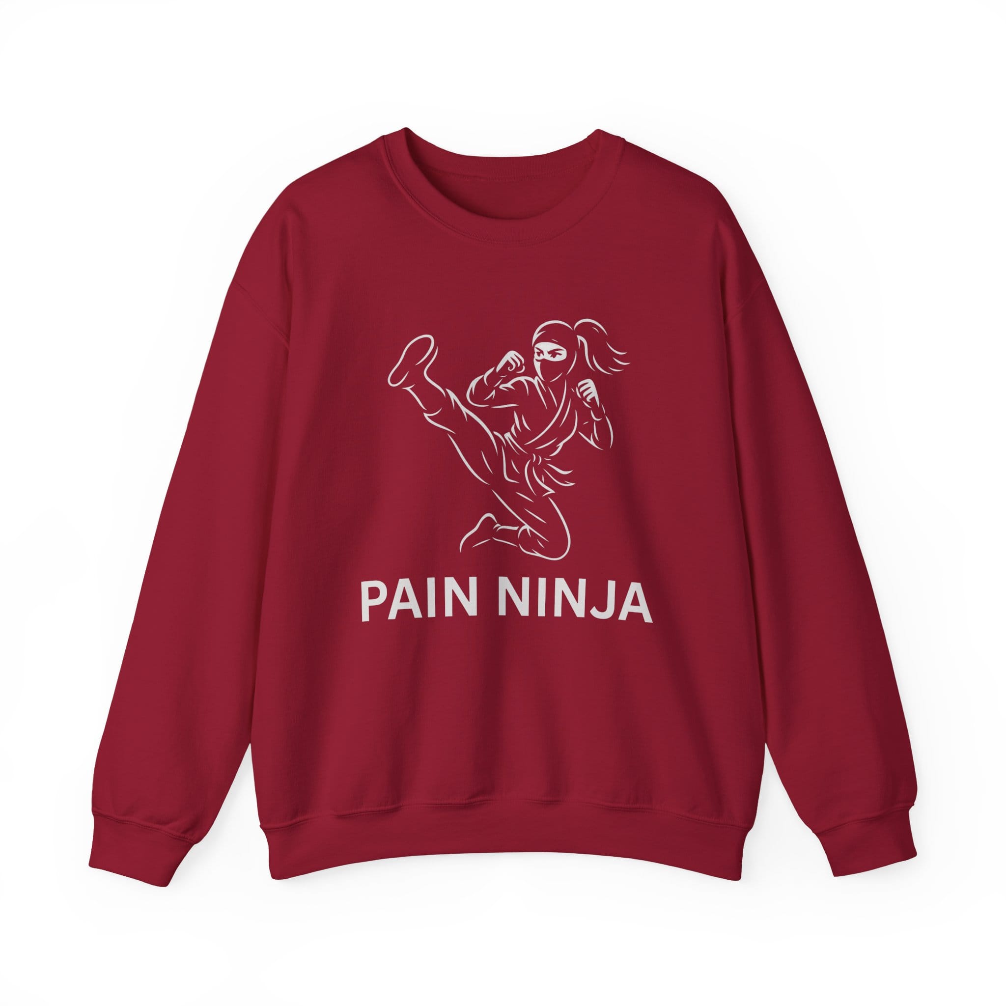 Cardinal Red Sweatshirt Pain Ninja Kick Woman