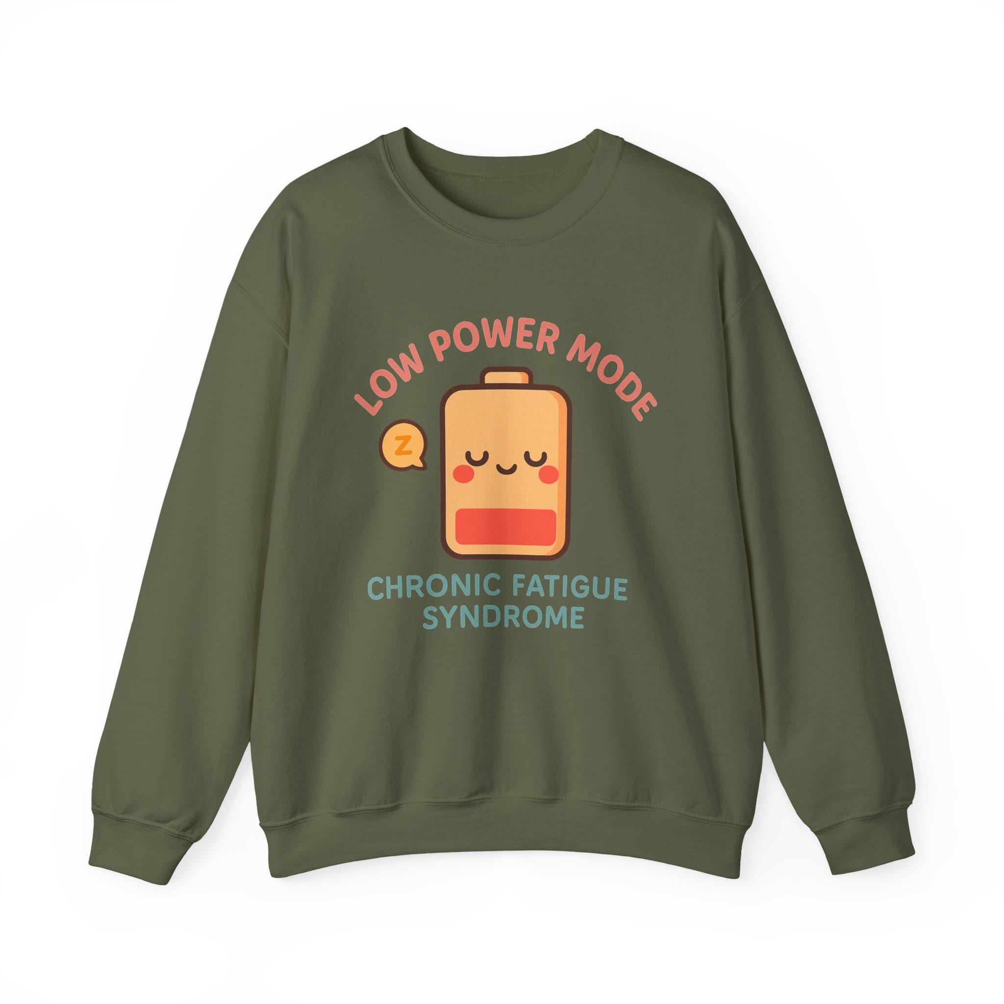 Military Green Sweatshirt Low Power Mode Battery