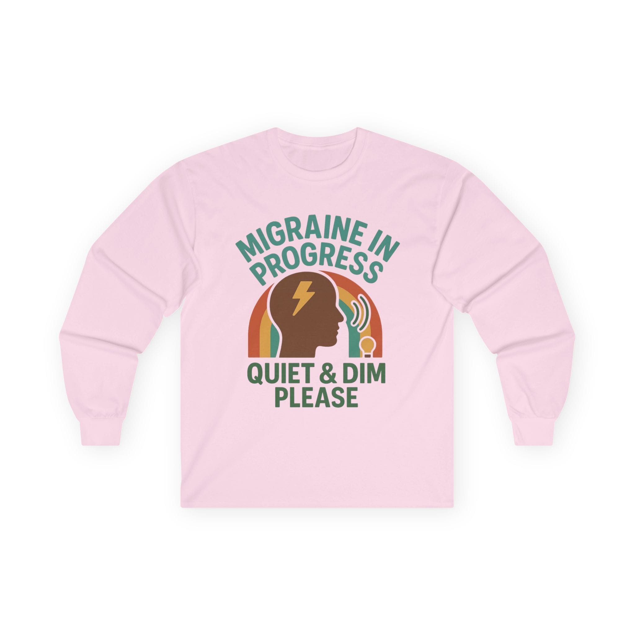 Light Pink Long Sleeve Tee Quiet & Dim Migraine
