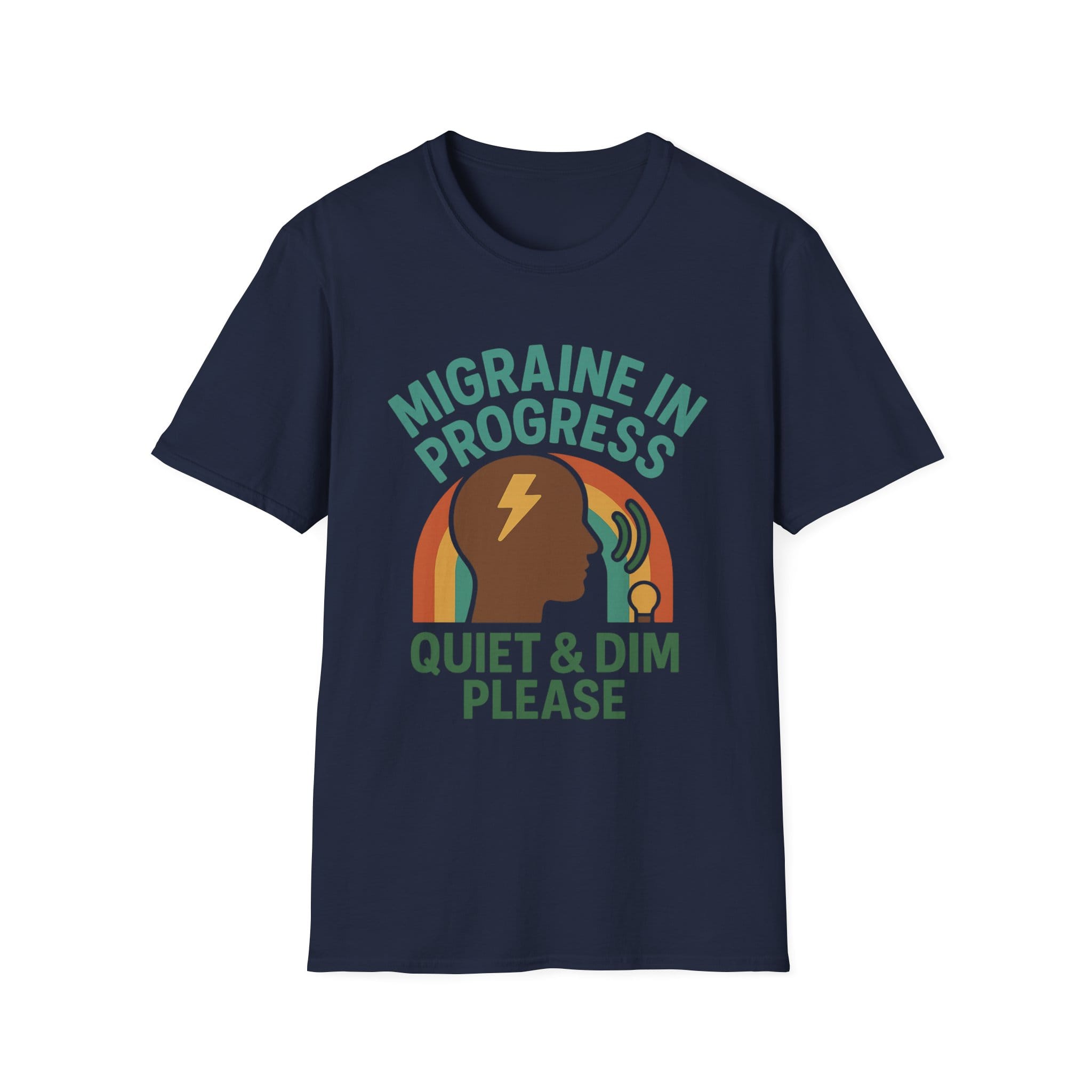 Navy Blue Short Sleeve Tee Quiet & Dim Migraine