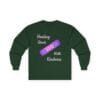 Forest Green Long Sleeve Tee Healing Kindness Bandaid