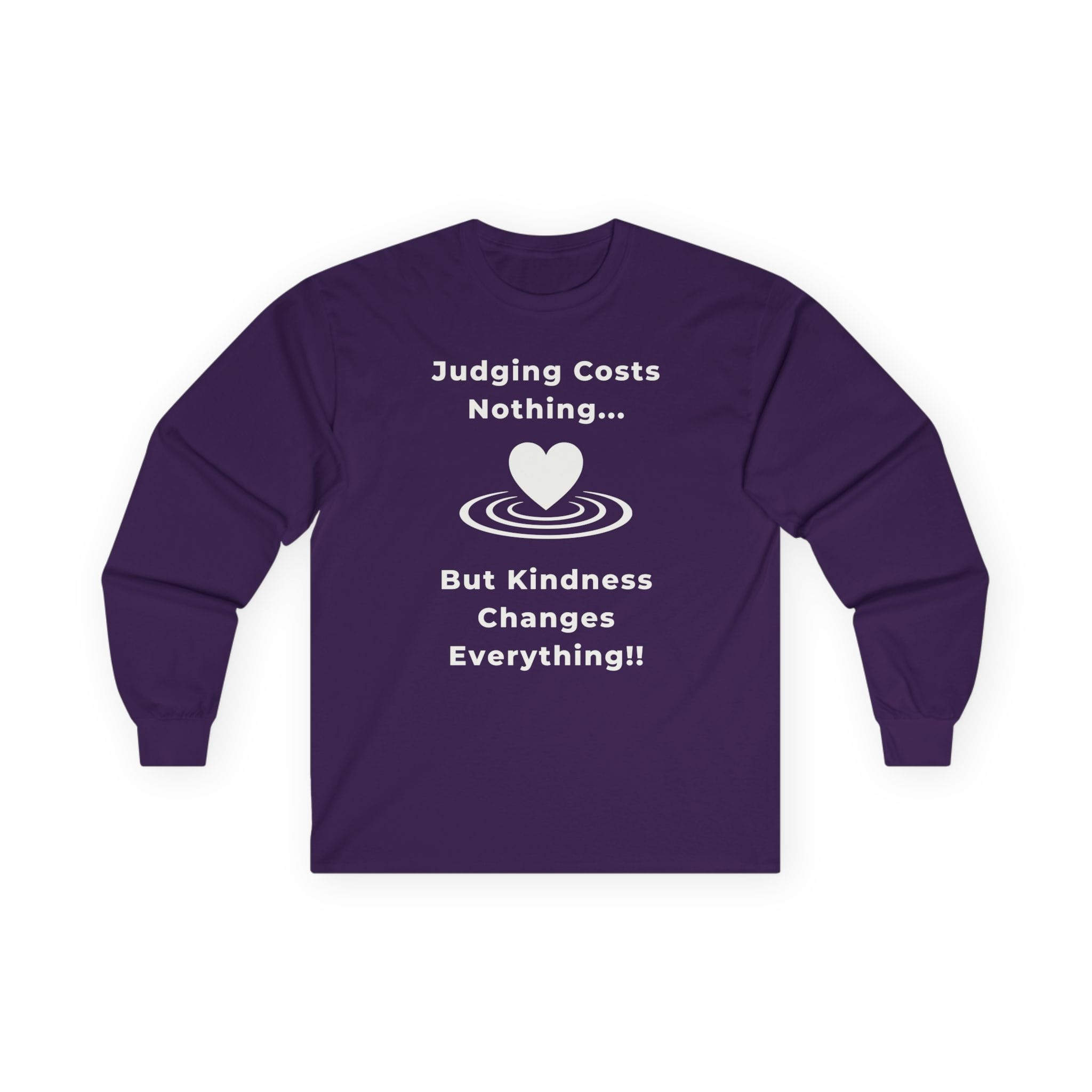 Purple Long Sleeve Tee Kindness Changes Everything