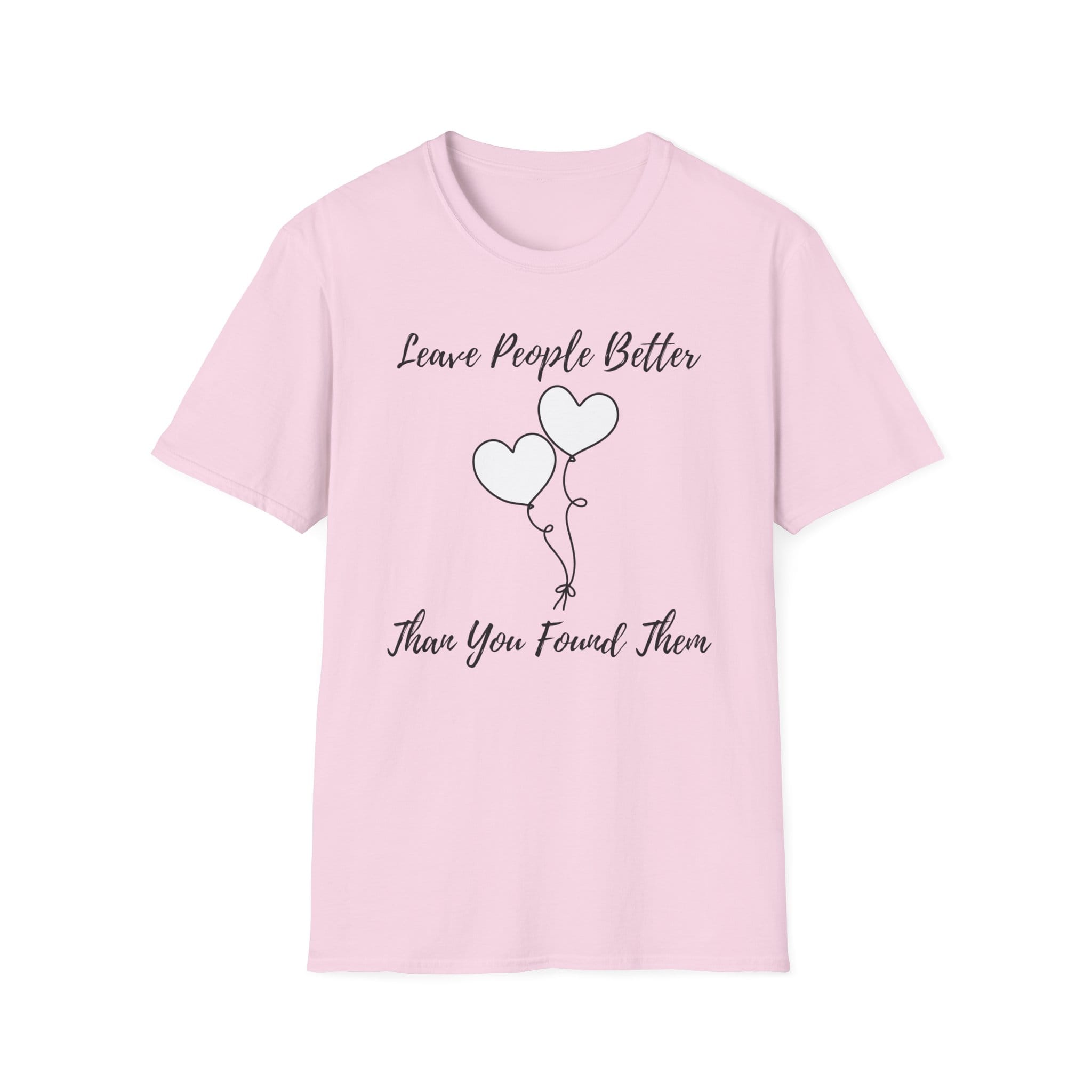 Light Pink Short Sleeve Tee Leave People Better