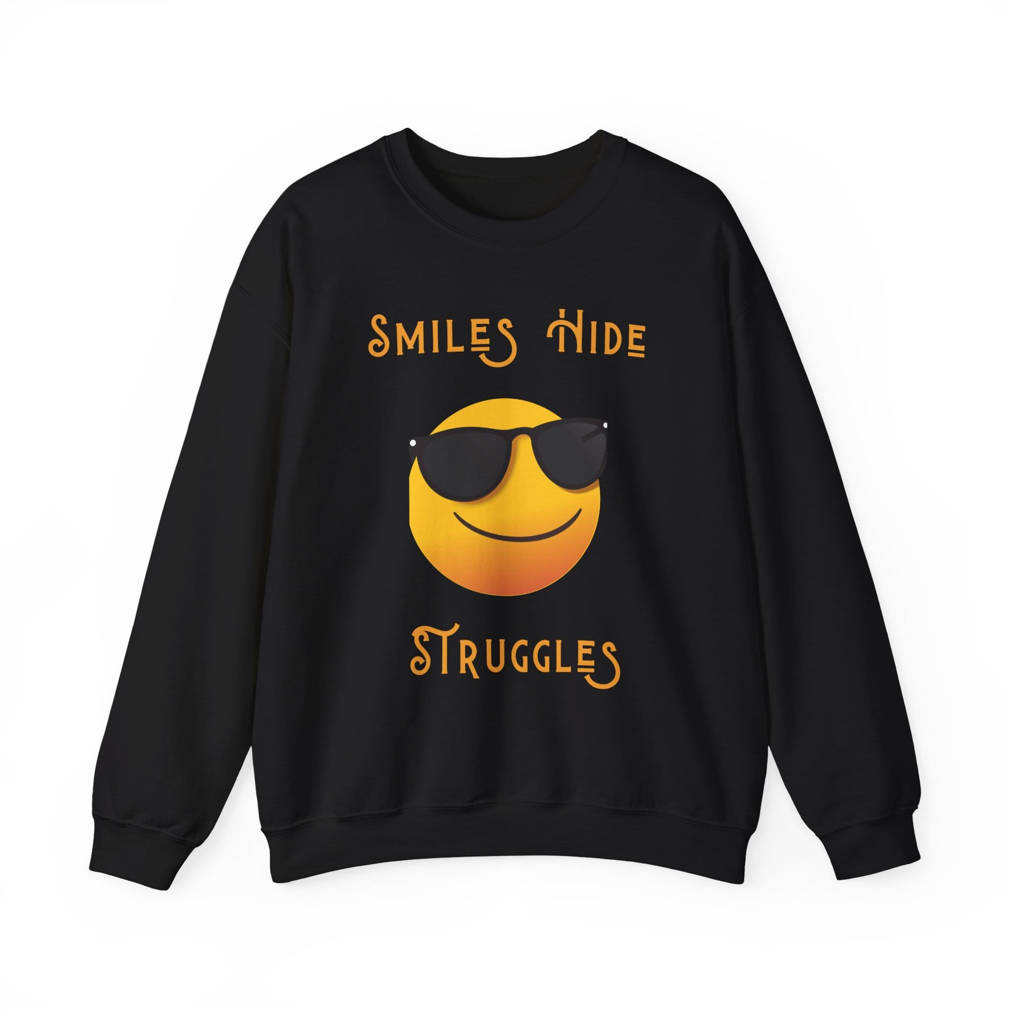 Black Sweatshirt Smiles Hide Struggles