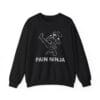 Black Sweatshirt Pain Ninja Kick Woman