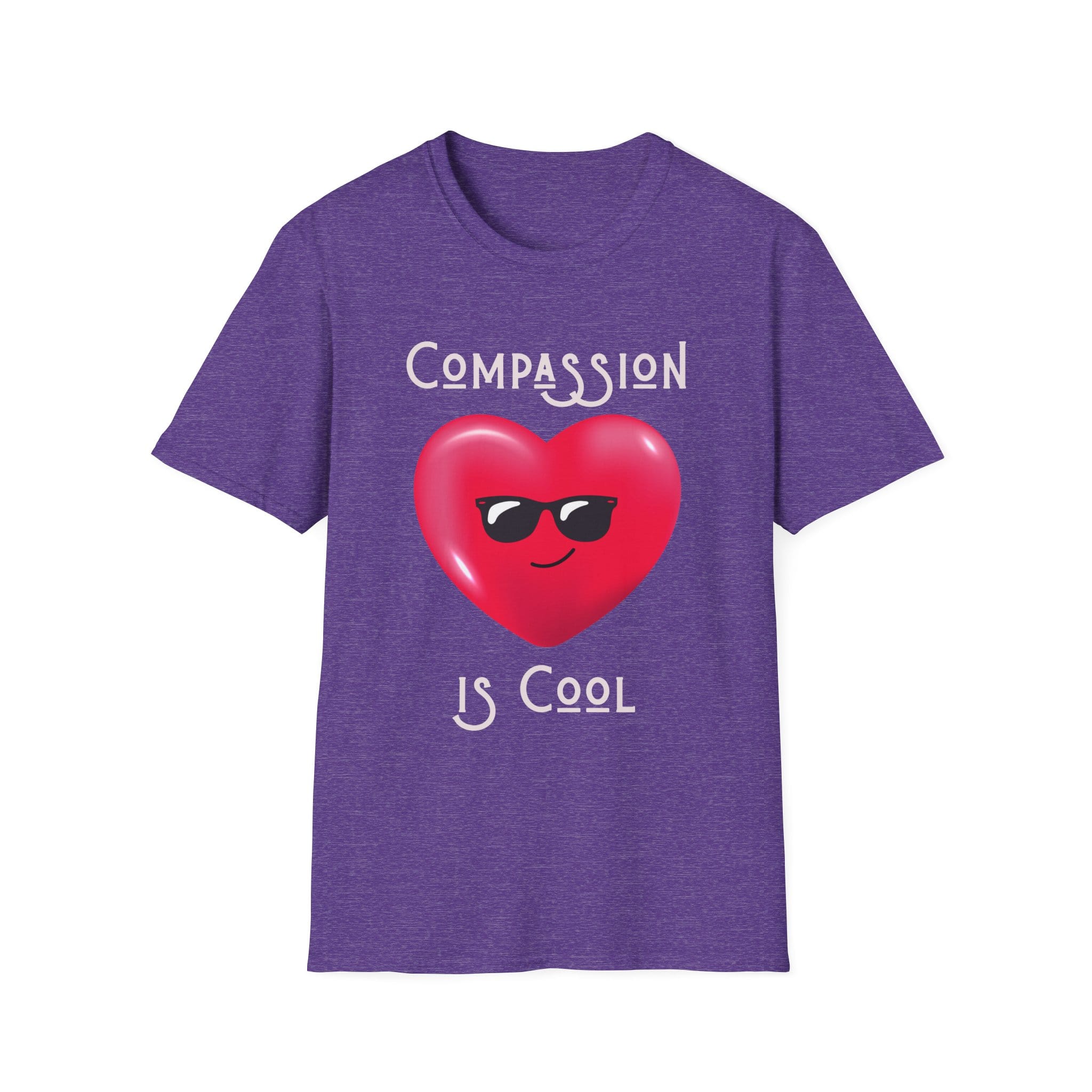 Heather Purple Short Sleeve Tee Compassion is Cool Heart
