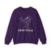Purple Sweatshirt Pain Ninja Kick Woman