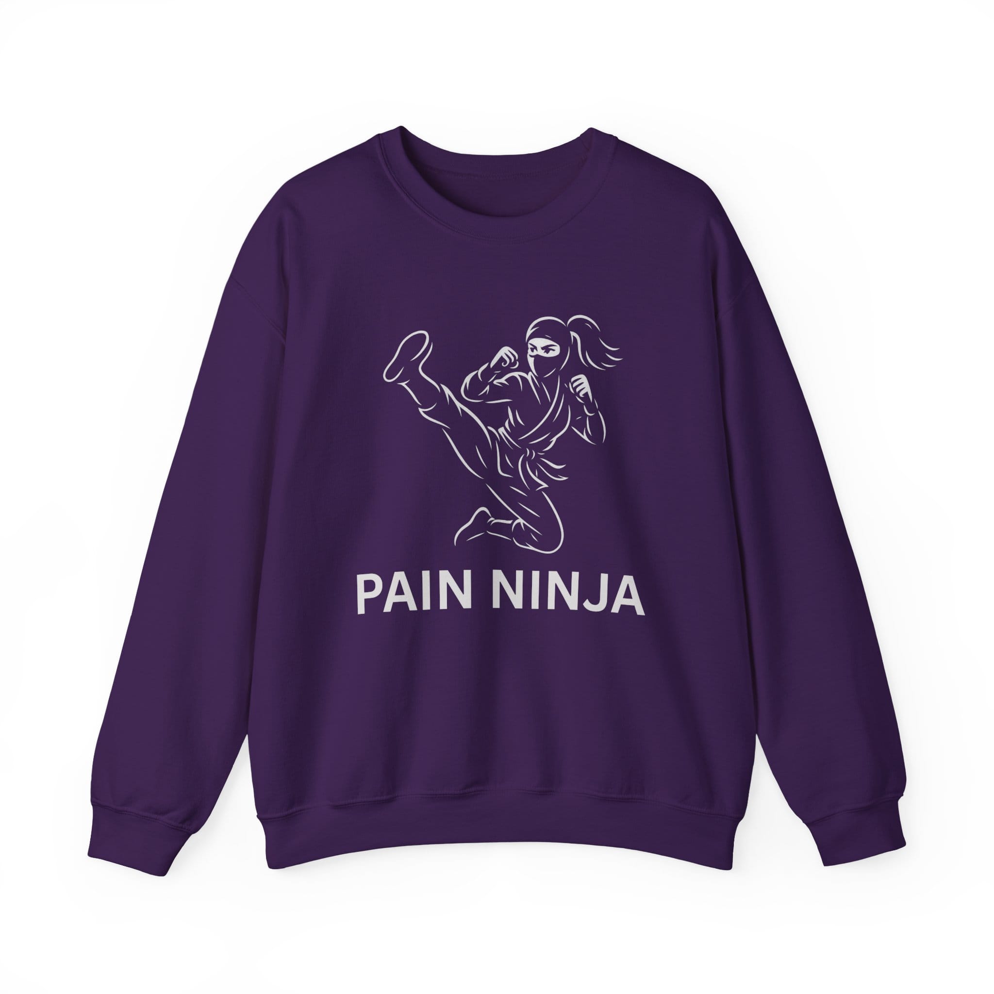 Purple Sweatshirt Pain Ninja Kick Woman