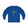 Royal Blue Long Sleeve Tee Faith over Fatigue Cross