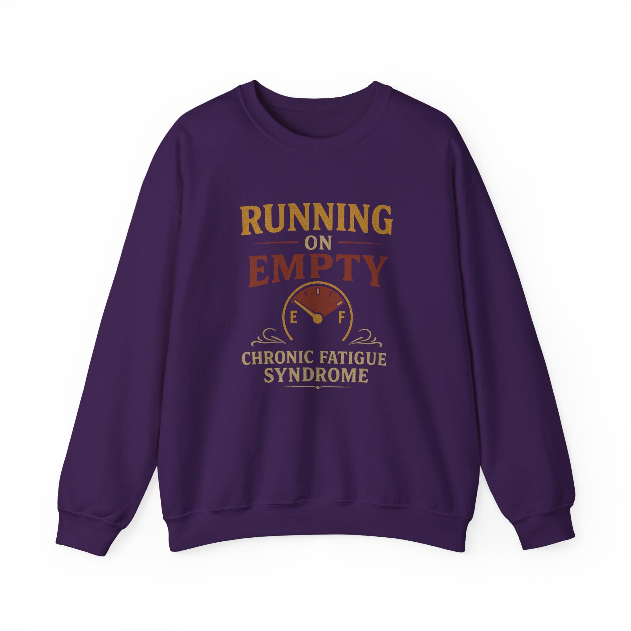 Purple Sweatshirt Running on Empty Gauge