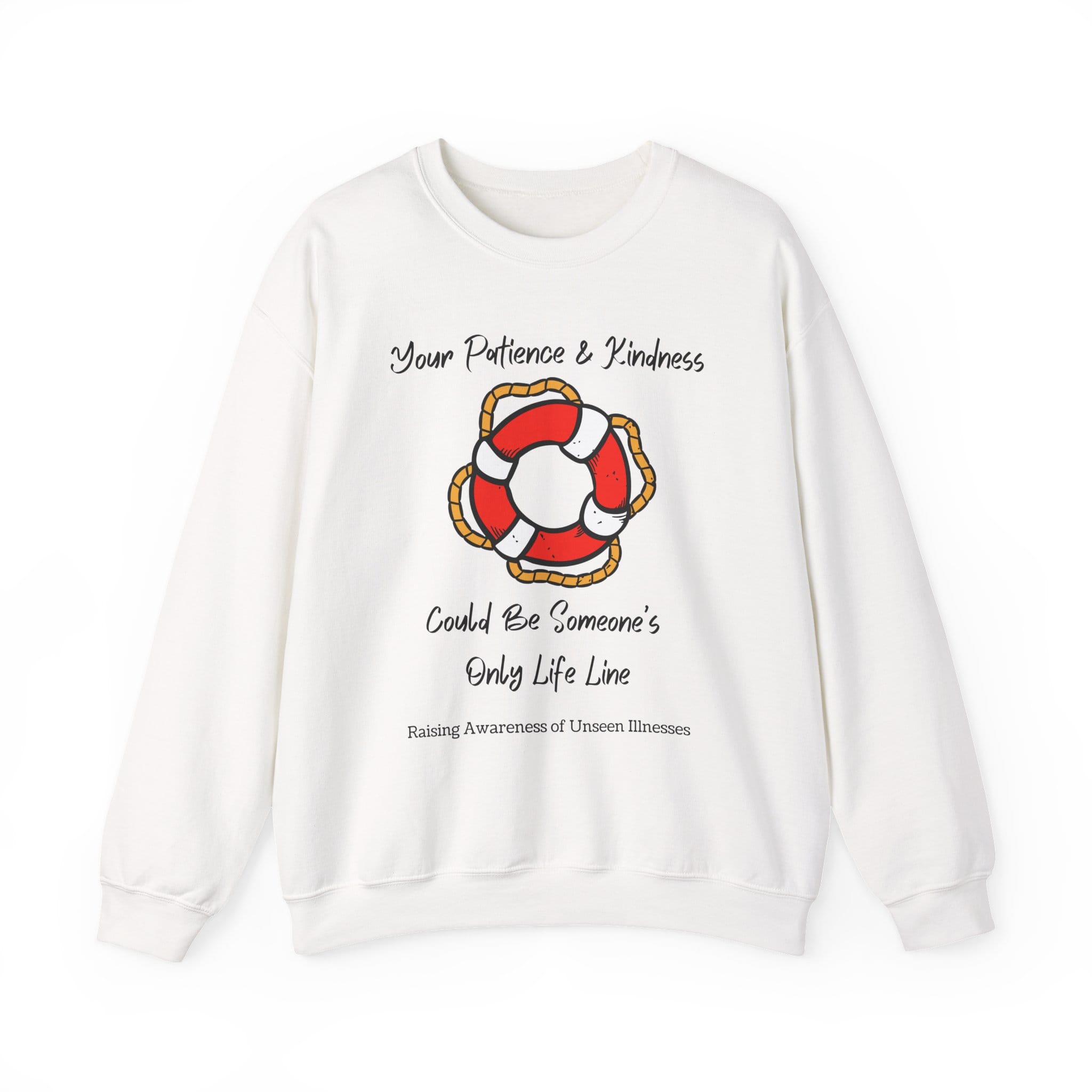 White Sweatshirt Patience & Kindness Lifeline
