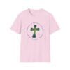 Light Pink Short Sleeve Tee Faith over Fatigue Cross