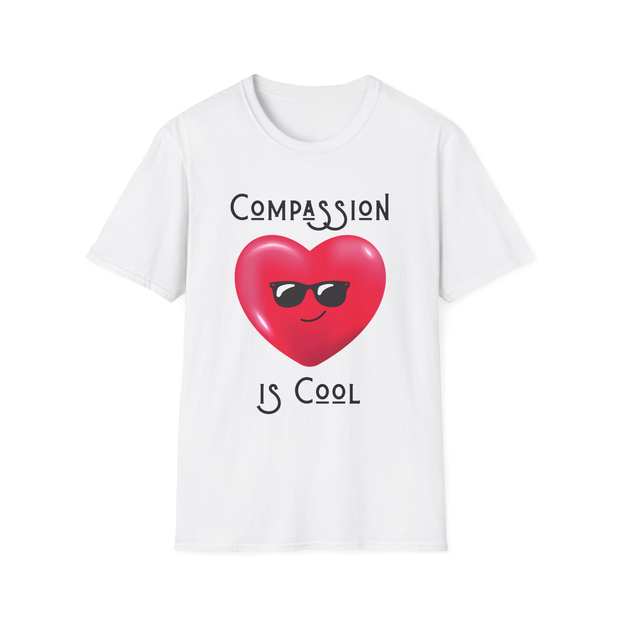White Short Sleeve Tee Compassion is Cool Heart