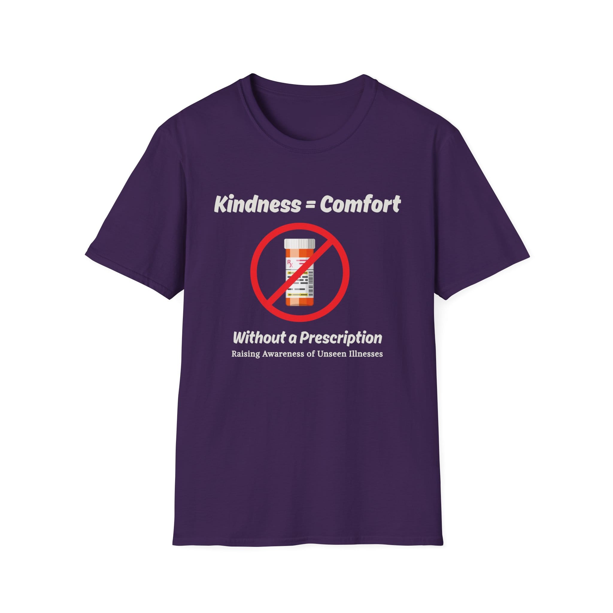 Purple Short Sleeve Tee Kindness=Comfort No Pills