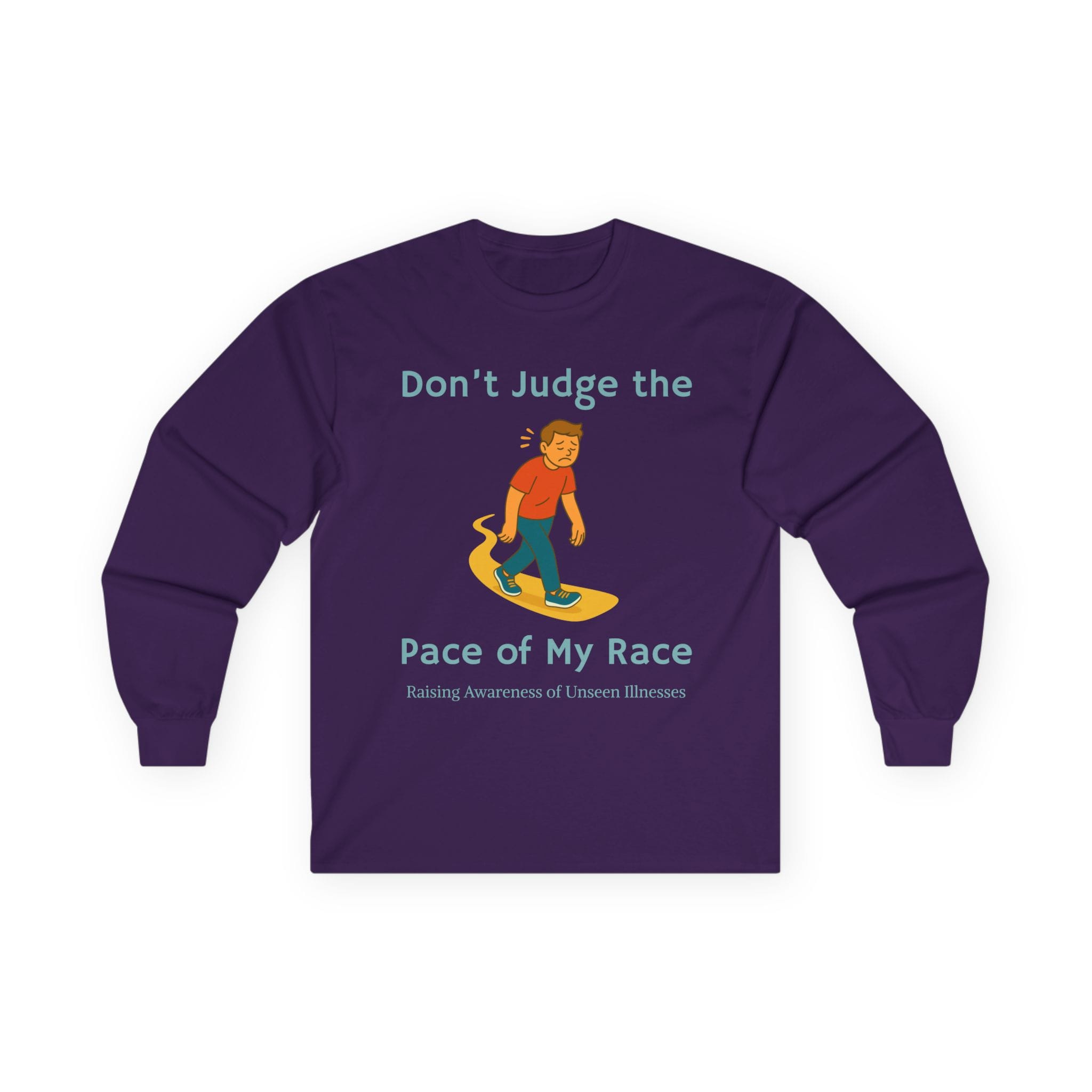 Purple Long Sleeve Tee Pace of my Race Man