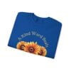 Royal Blue Sweatshirt Kind Word Cure Sunflower