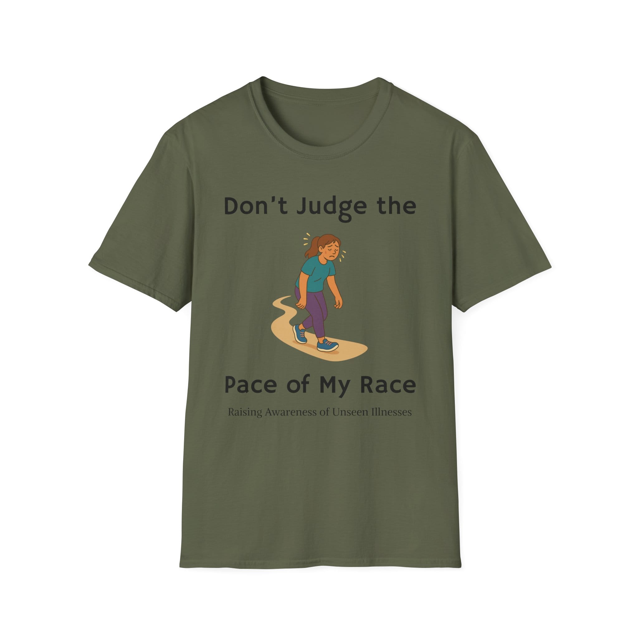 Military Green Short Sleeve Tee Pace of my Race