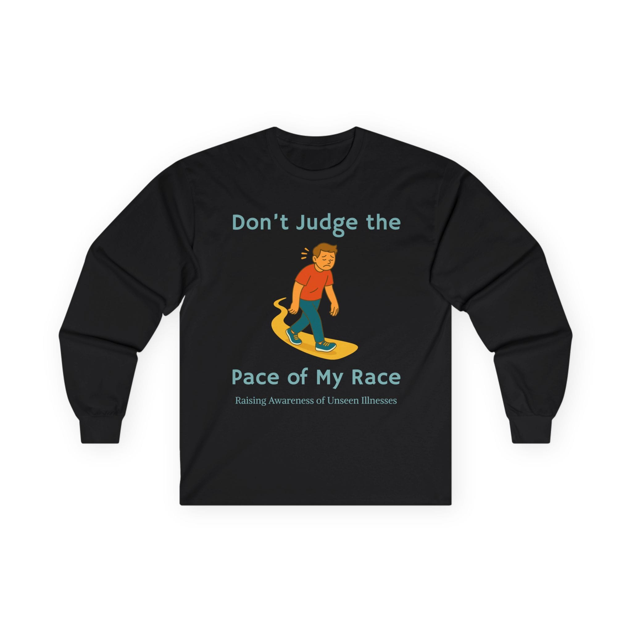 Black Long Sleeve Tee Pace of my Race Man