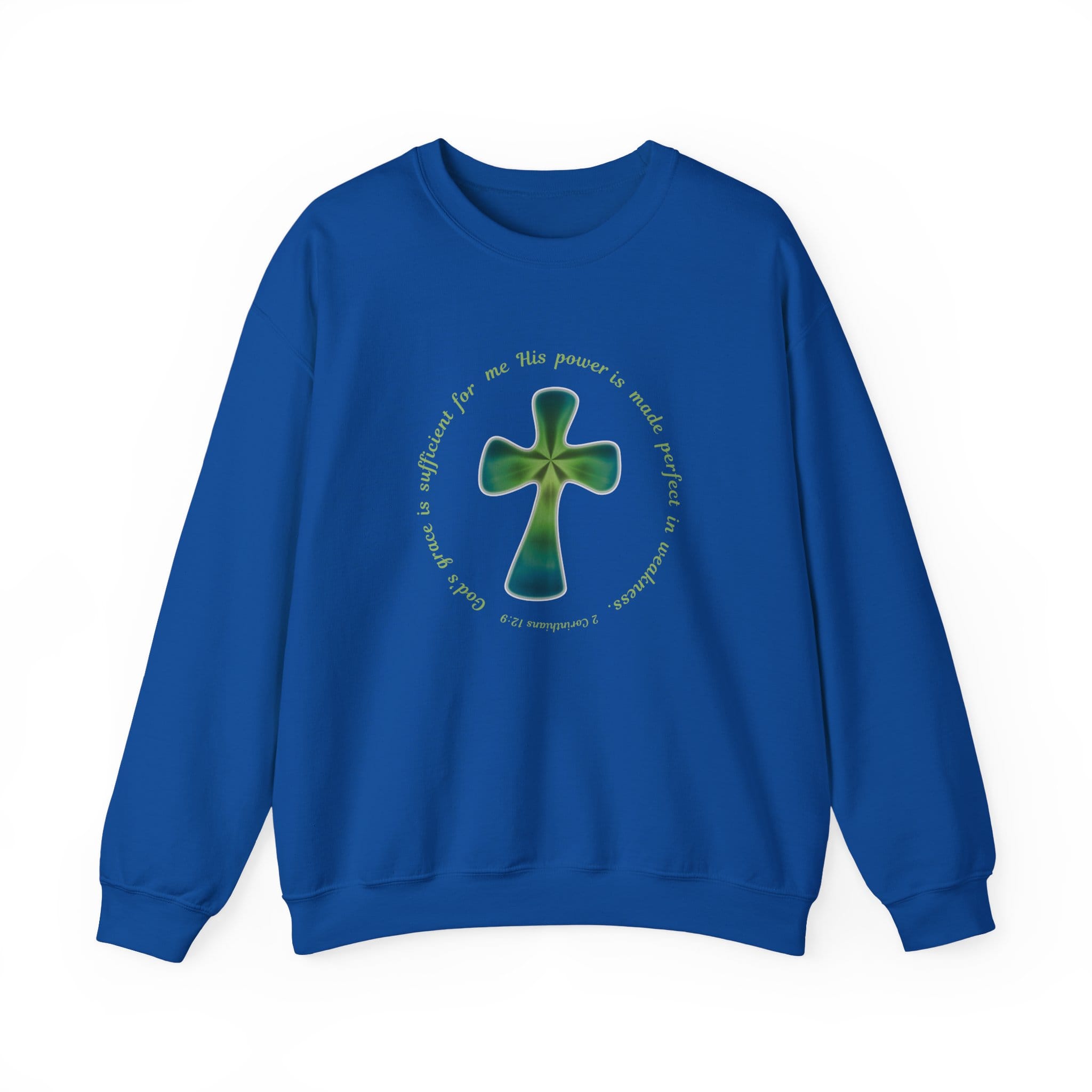 Royal Blue Sweatshirt Faith over Fatigue Cross