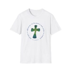 White Short Sleeve Tee Faith over Fatigue Cross