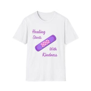 White Short Sleeve Tee Healing Kindness Bandaid