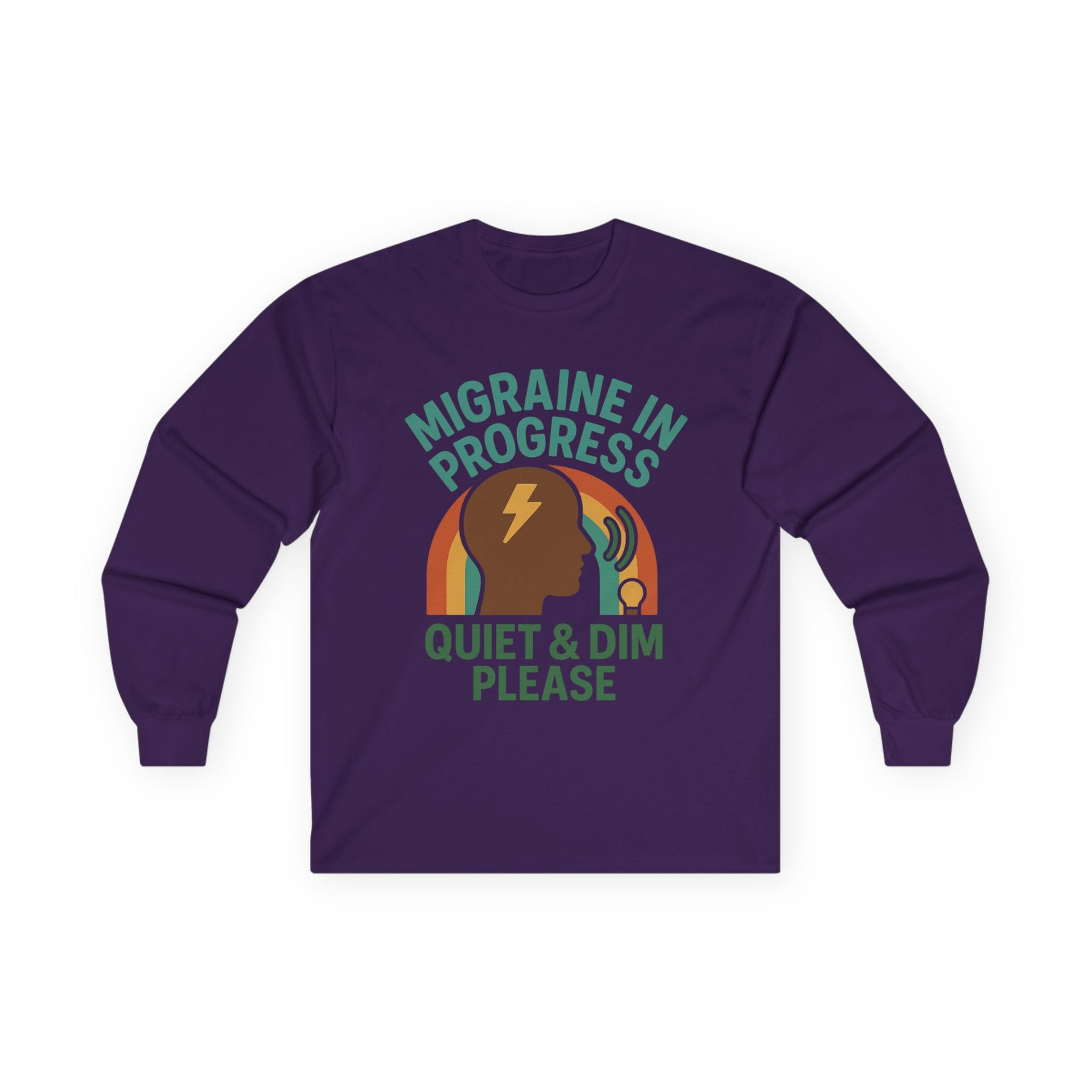 Purple Long Sleeve Tee Quiet & Dim Migraine