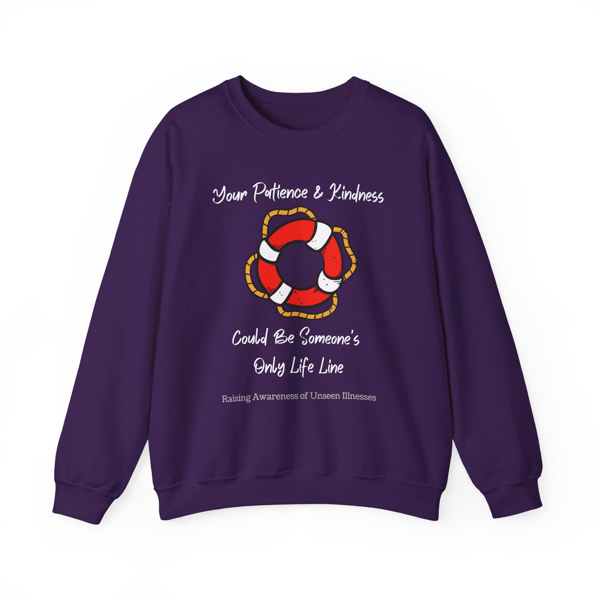 Purple Sweatshirt Patience & Kindness Lifeline