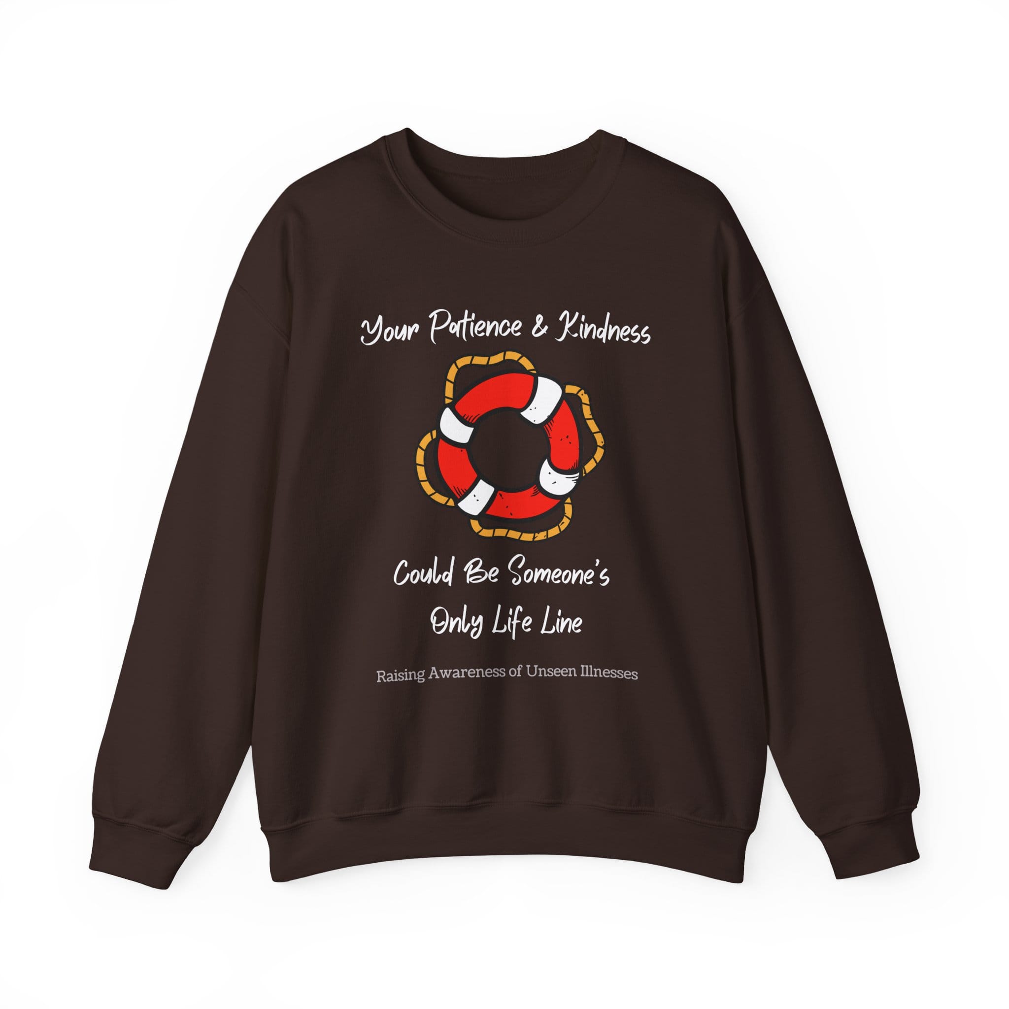 Dark Chocolate Sweatshirt Patience & Kindness Lifeline