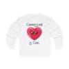 White Long Sleeve Tee Compassion is Cool Heart
