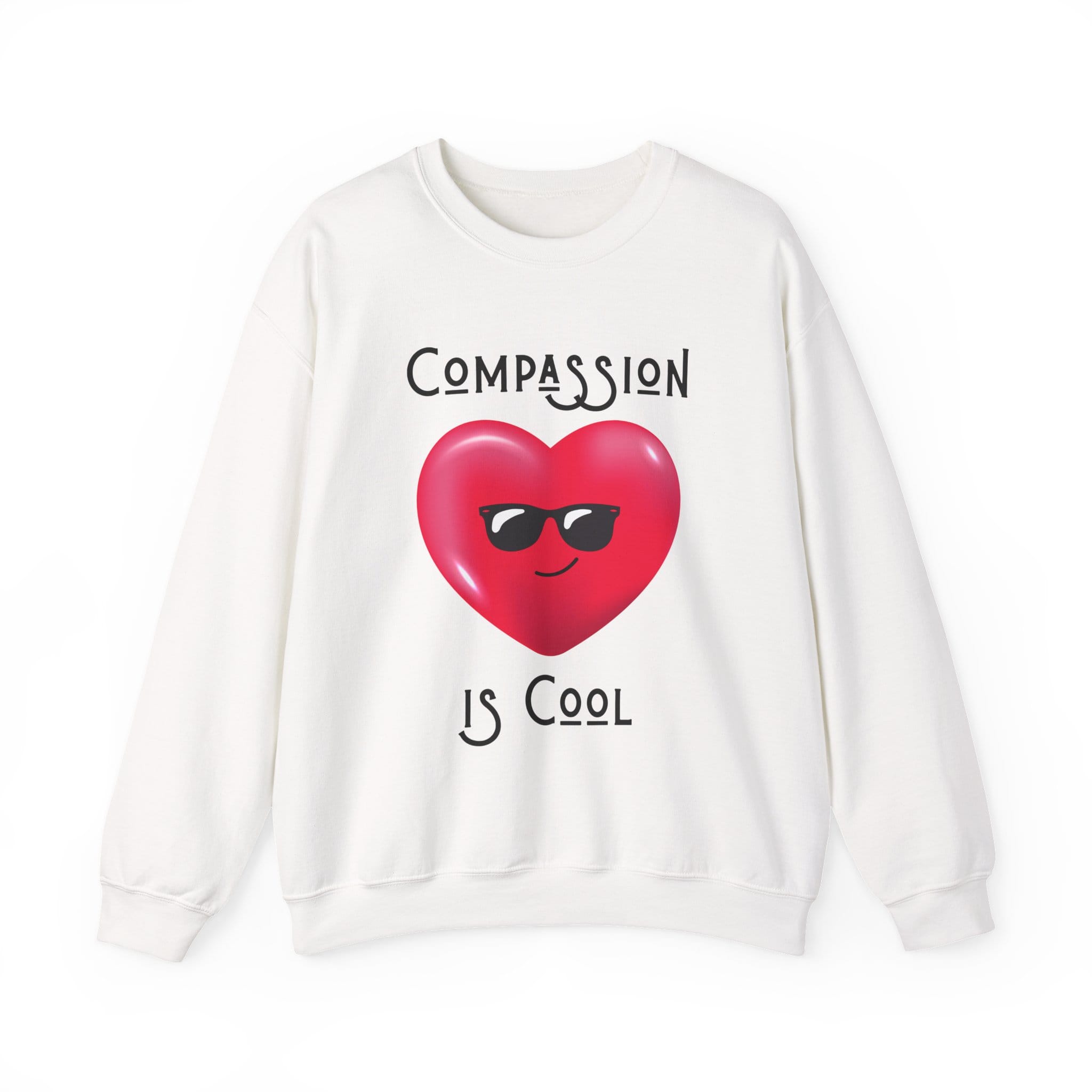 White Sweatshirt Compassion is Cool Heart