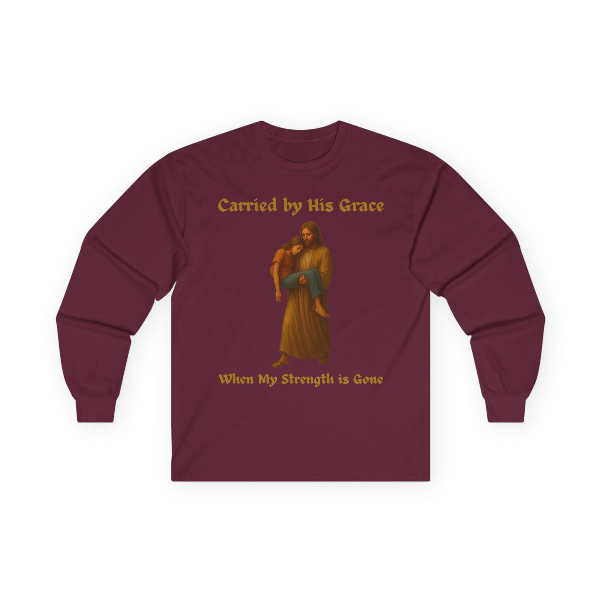 Maroon Long Sleeve Tee Carried by His Grace
