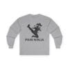 Sport Gray Long Sleeve Tee Pain Ninja Kick Woman