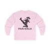Light Pink Long Sleeve Tee Pain Ninja Kick Woman
