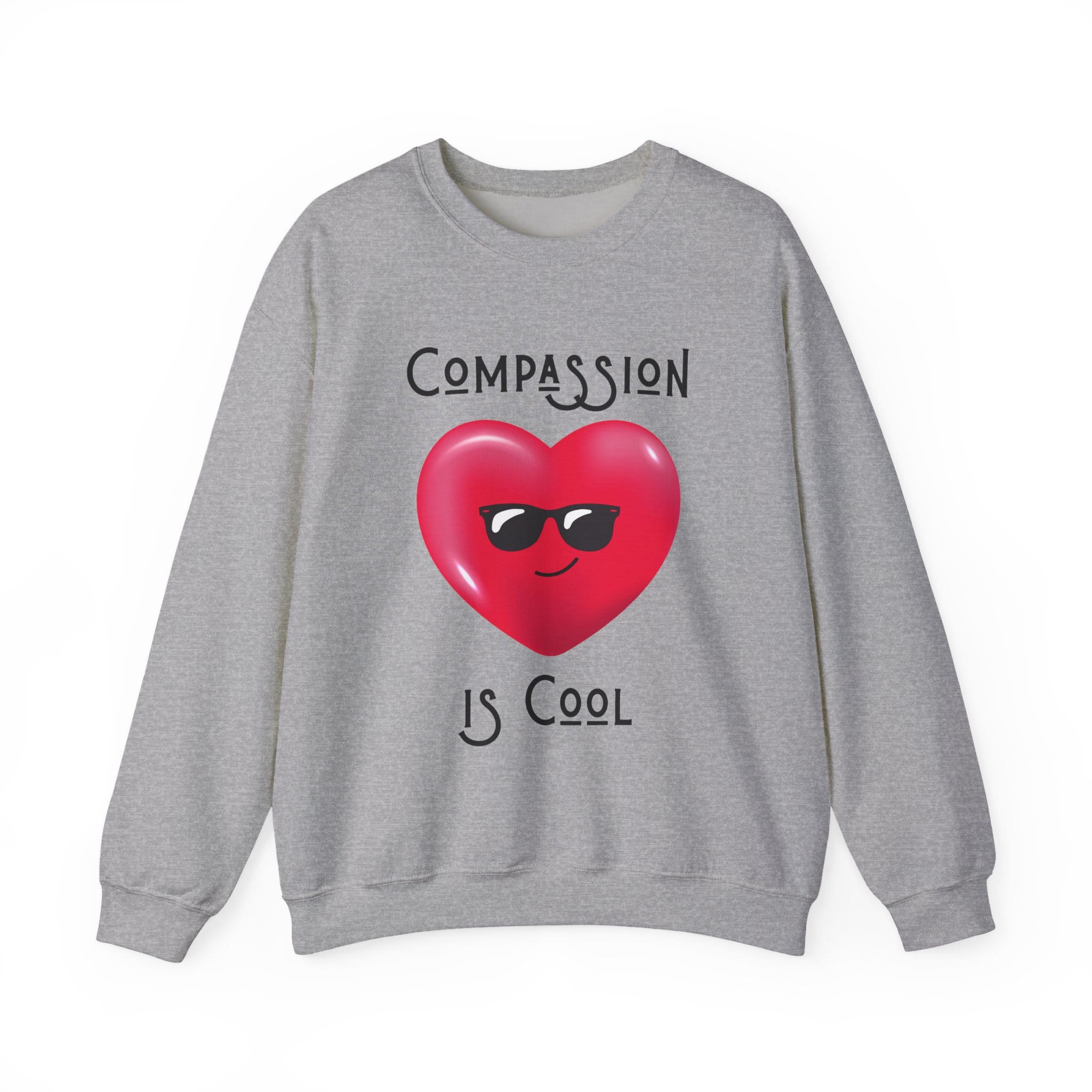 Sport Gray Sweatshirt Compassion is Cool Heart