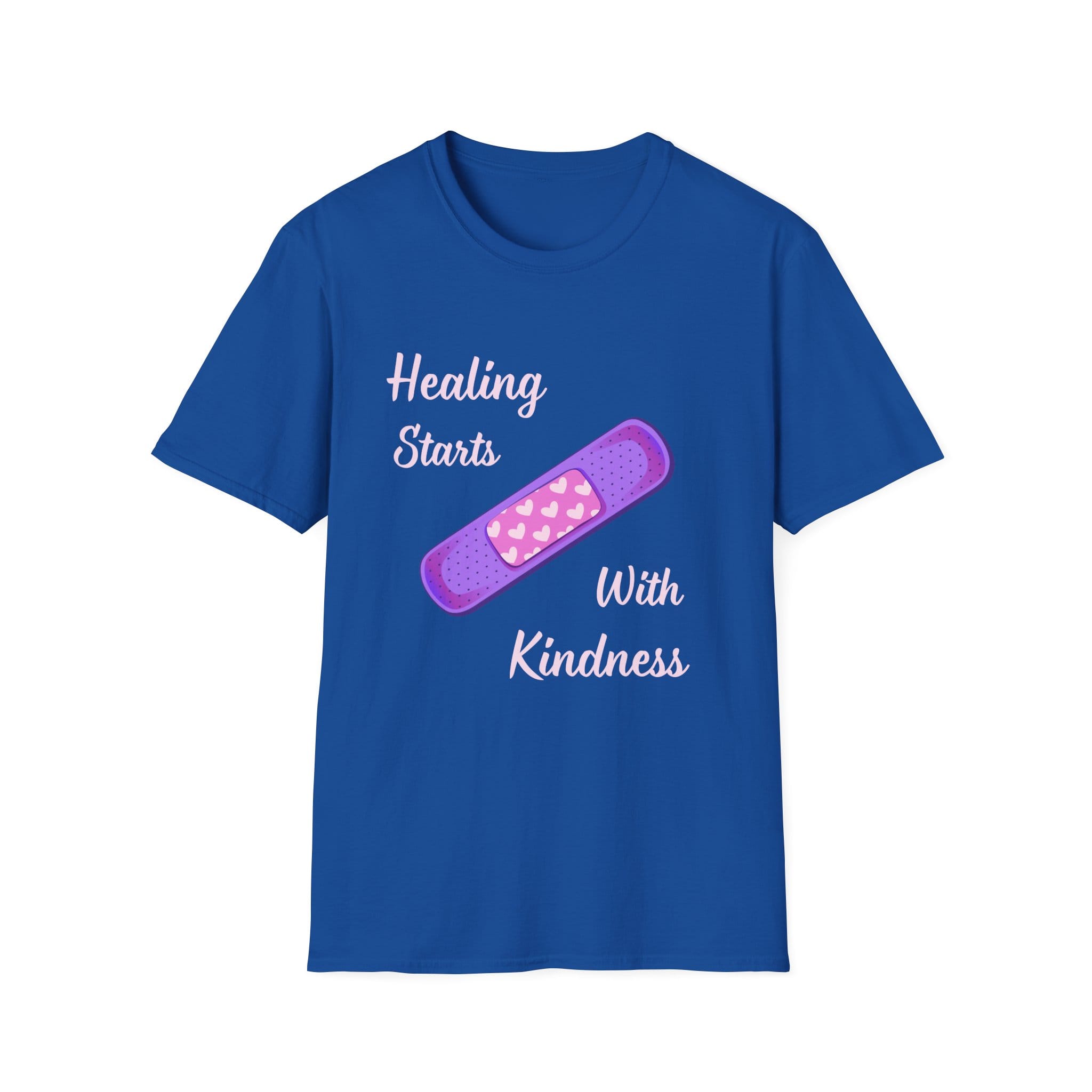 Royal Blue Short Sleeve Tee Healing Kindness Bandaid