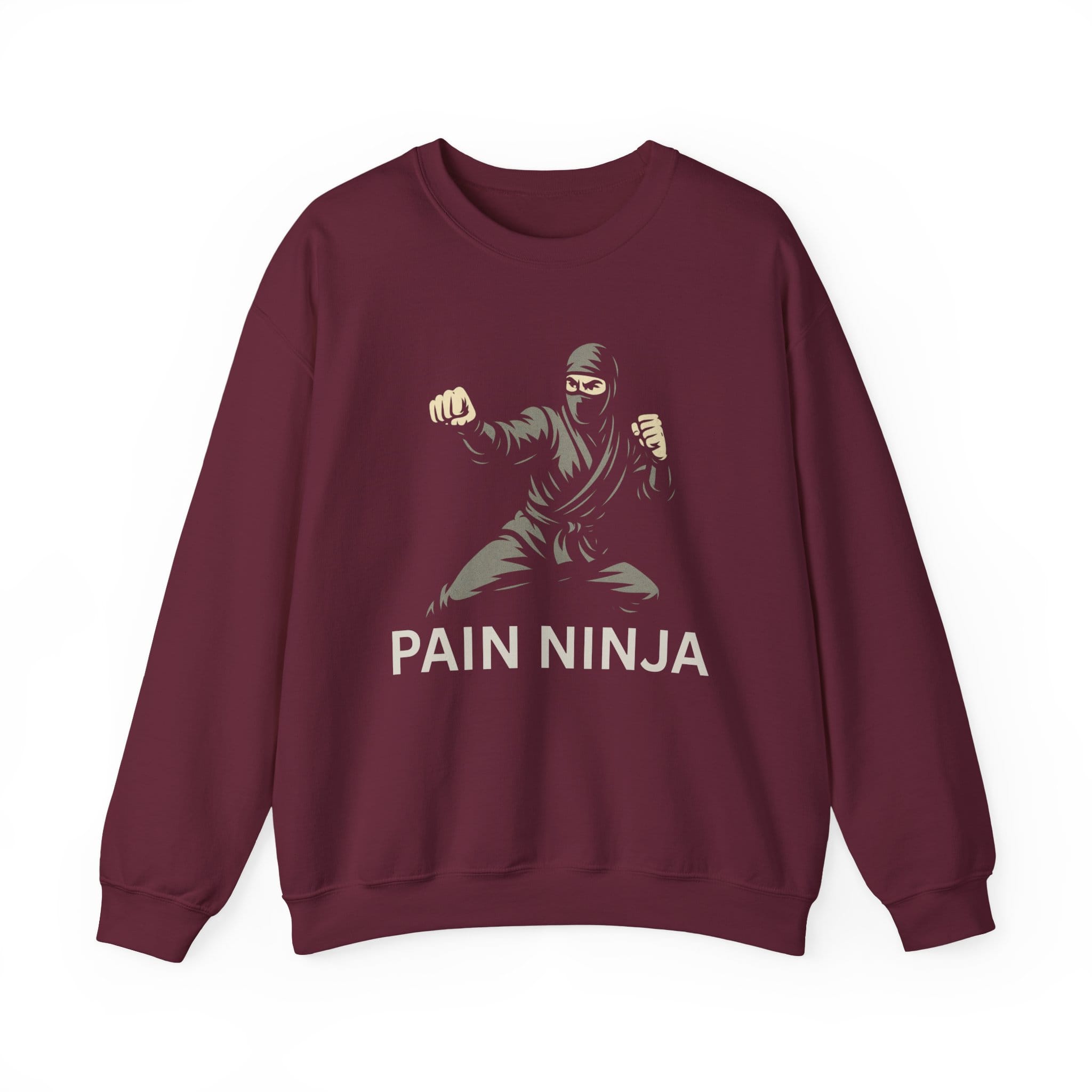 Maroon Sweatshirt Pain Ninja Fists