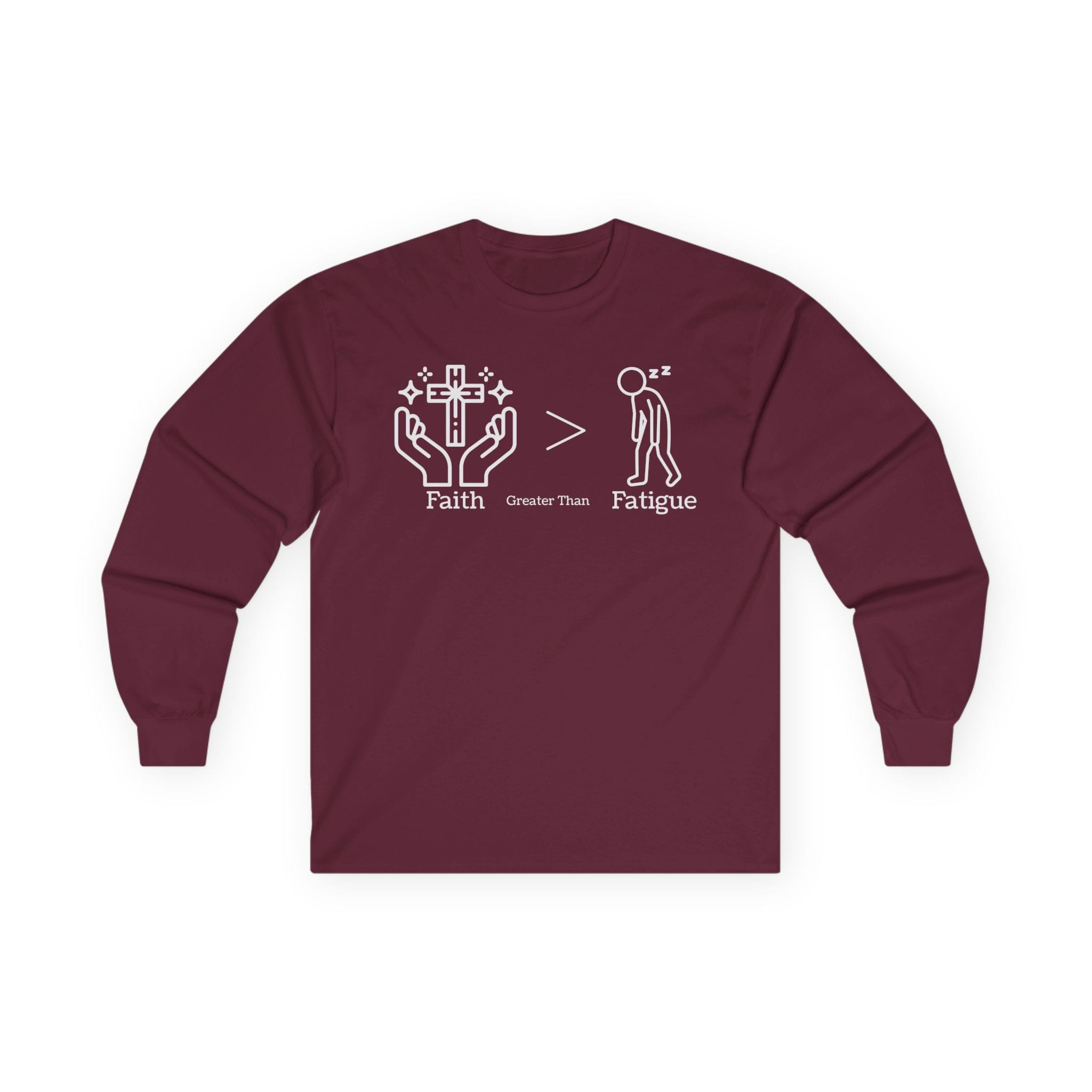 Maroon Long Sleeve Tee Faith > Fatigue