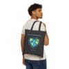 Black Canvas Tote What the World Needs Earth Heart