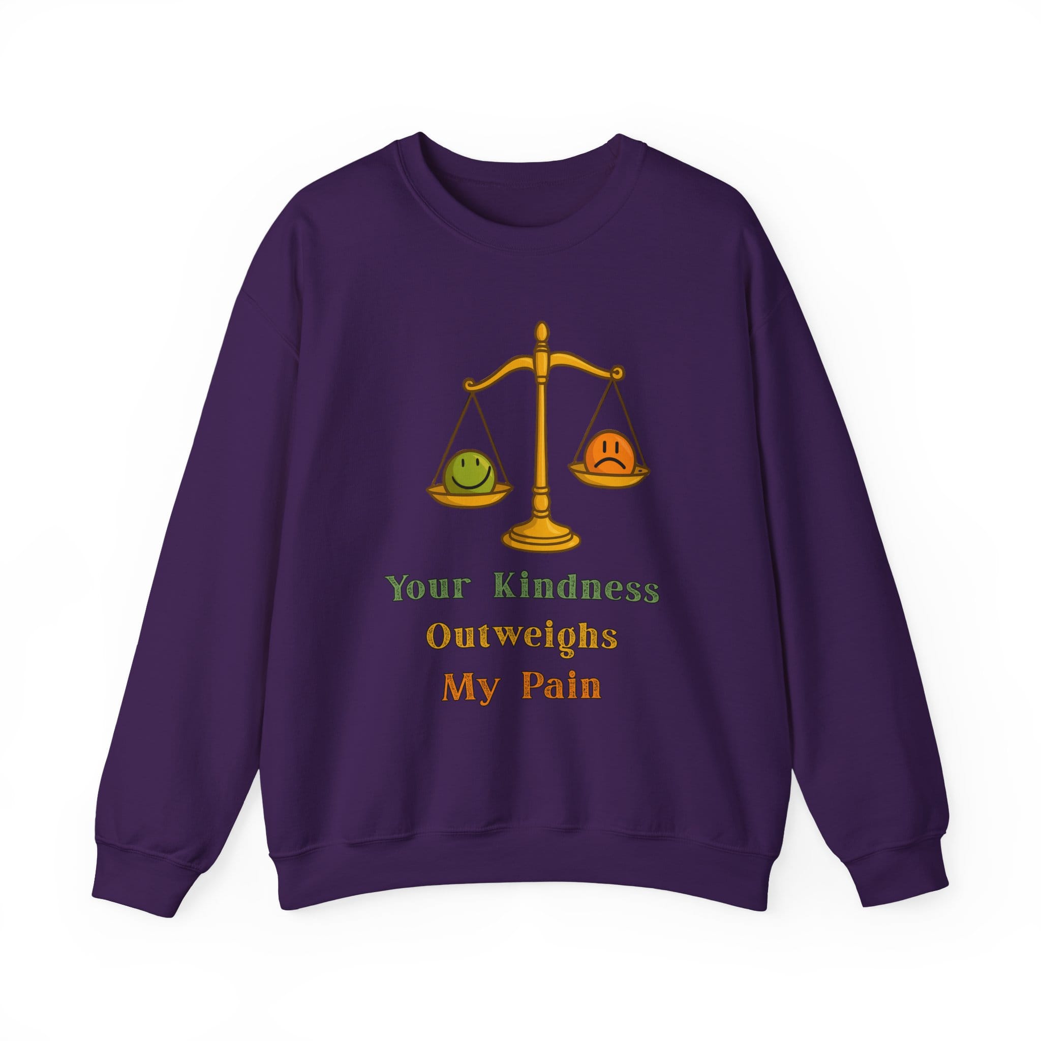 Purple Sweatshirt Kindness Outweighs Pain